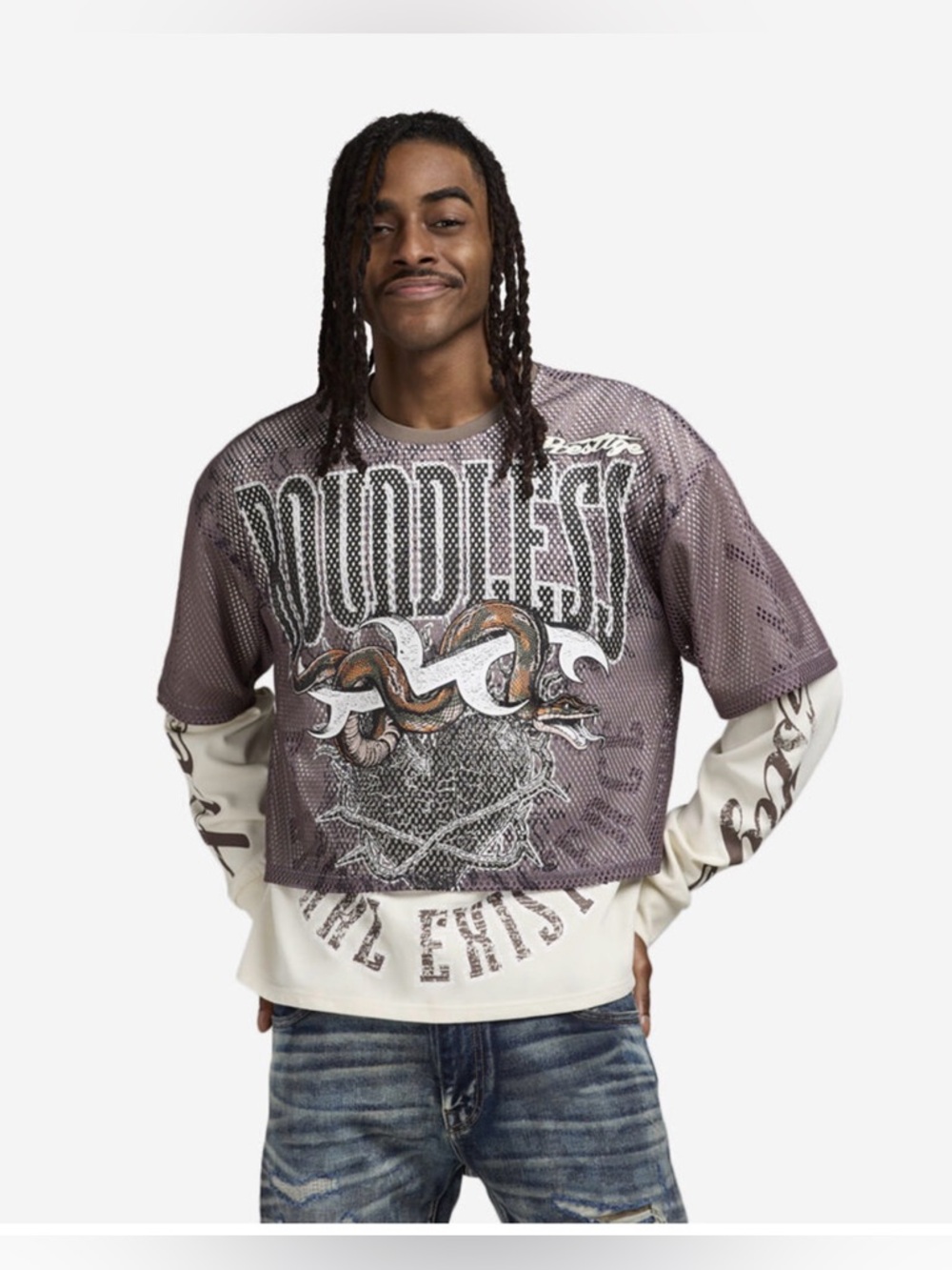 Smoke rise boundless long sleeve mesh / cotton shirt